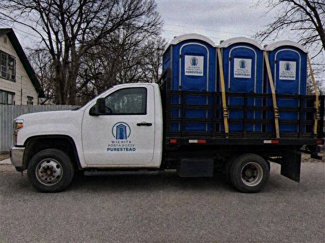 Porta potty delivery truck Wichita